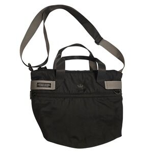 Adidas Originals Black Grey Crossbody Tote Bag Puffer Messenger Shoulder Bag